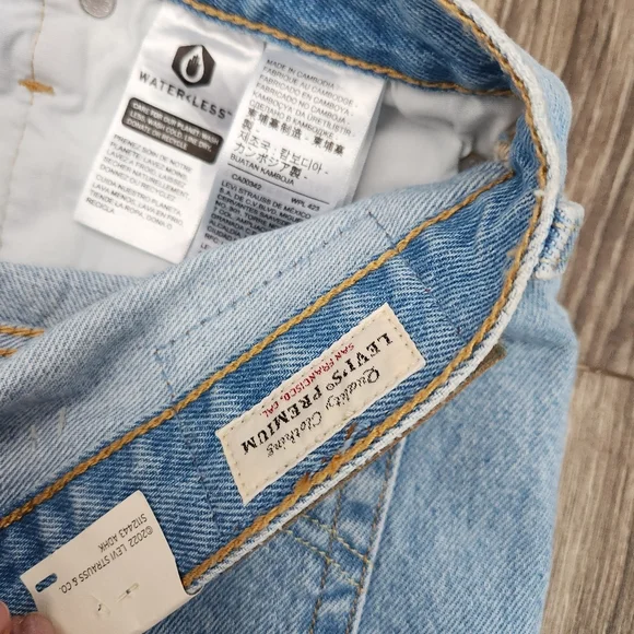 NWT Levis 501 Premium High Rise Button Fly Denim Shorts 27 - Picture 11 of 13